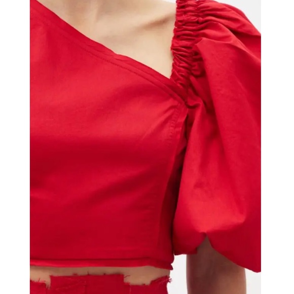 NWOT Aje Red Puff One Sleeve Top - Picture 2 of 13